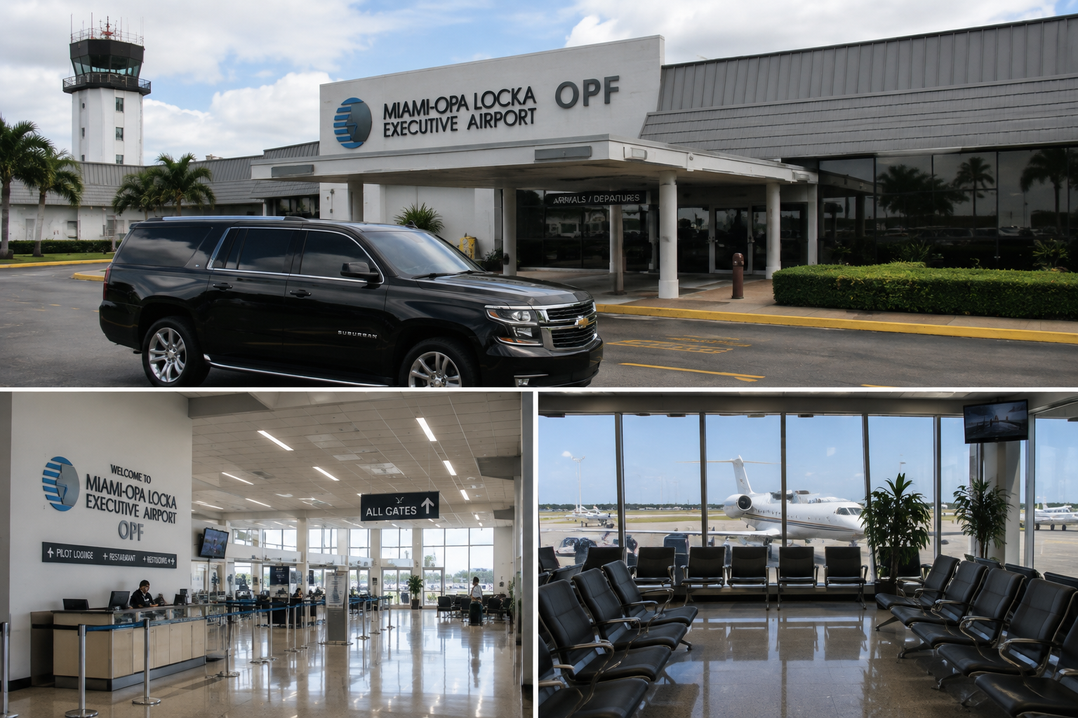 Miami Limo Service with professional chauffeur assisting passenger near luxury car at airport