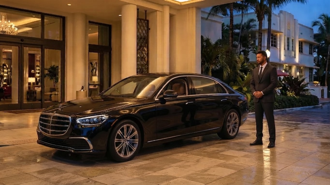 Aventura Limo Service with luxury sedan and professional chauffeur